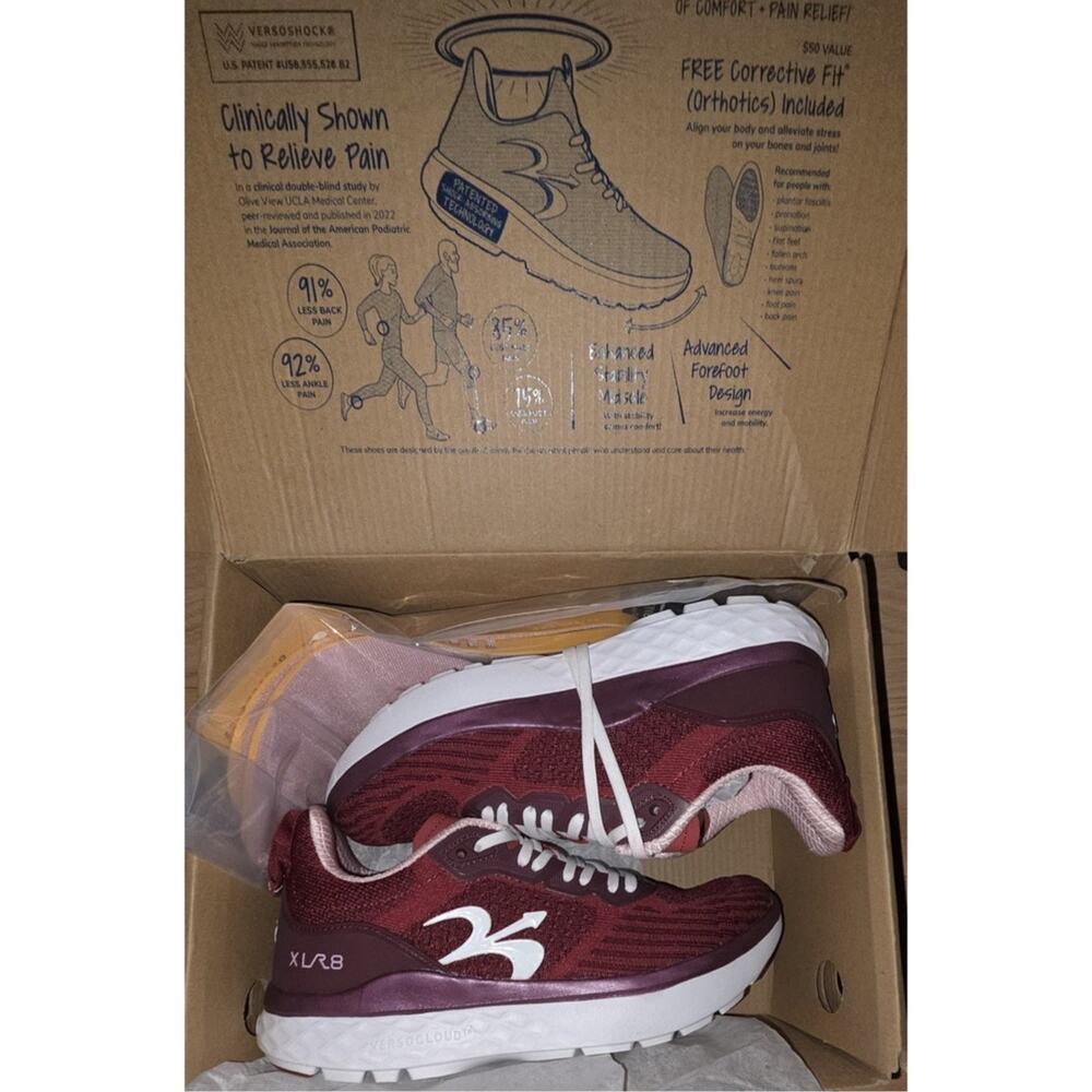 Gravity Defyer XLR8 Orthopedic Shoes Women's Size 8 Burgundy New in Box